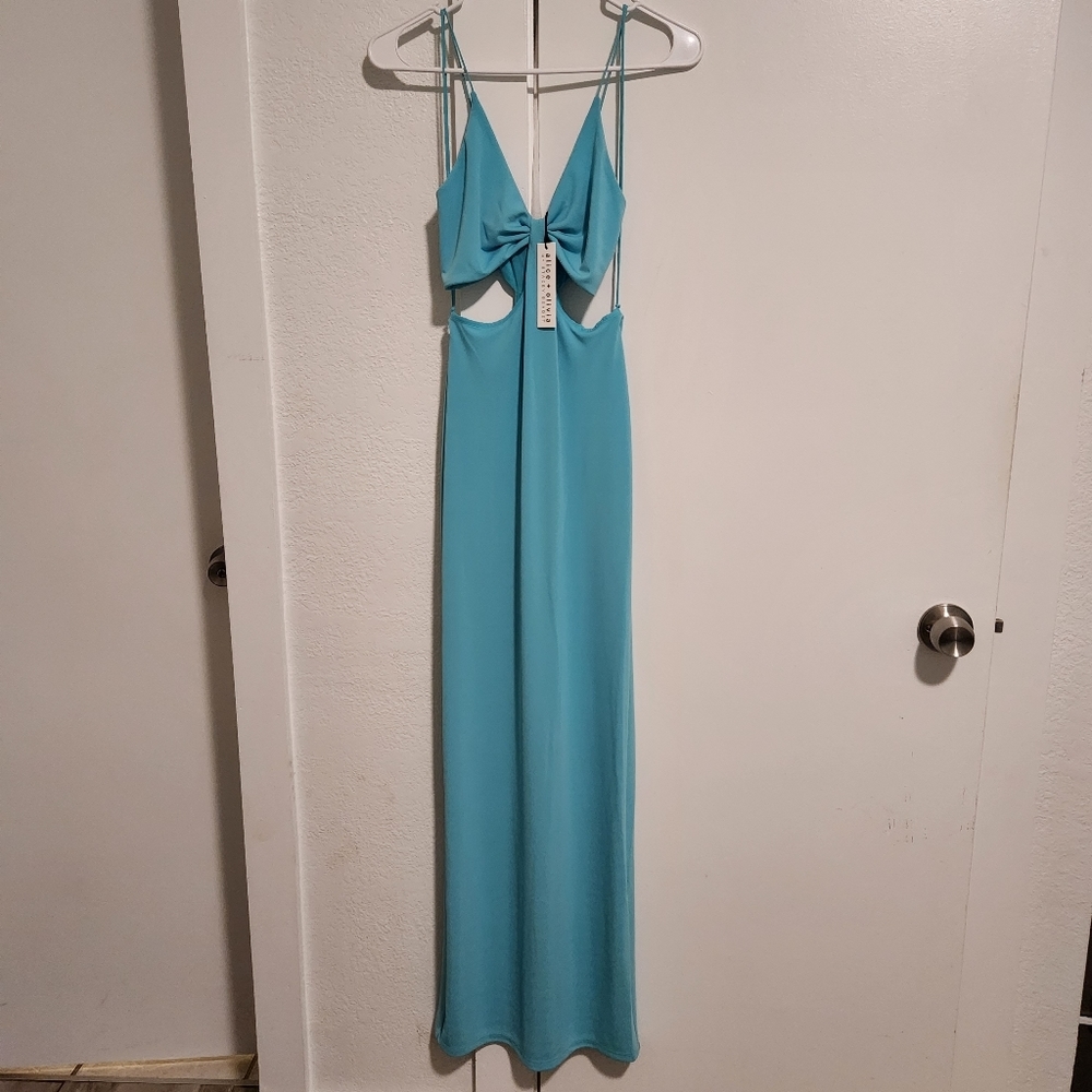 Alice+Olivia Havana Cutout Jersey Maxi Dress In Turquoise